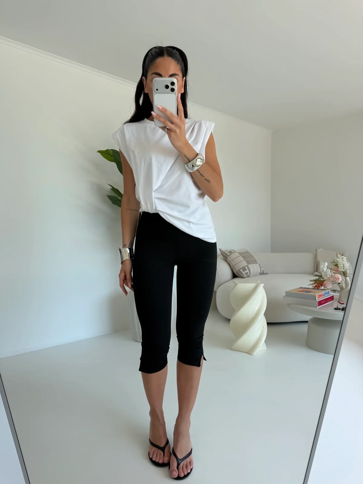 1113-LEGGINS CAPRI NERO - Image 3