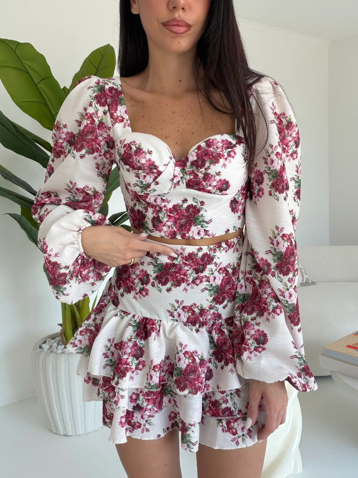 12185-COORDINATO PEONY WINE