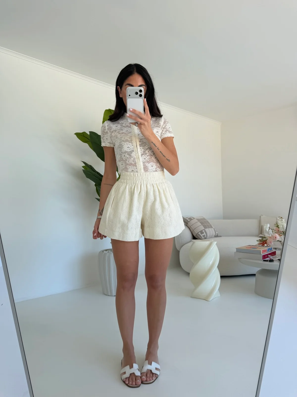 17238-SHORT RICAMI MILK - Image 2
