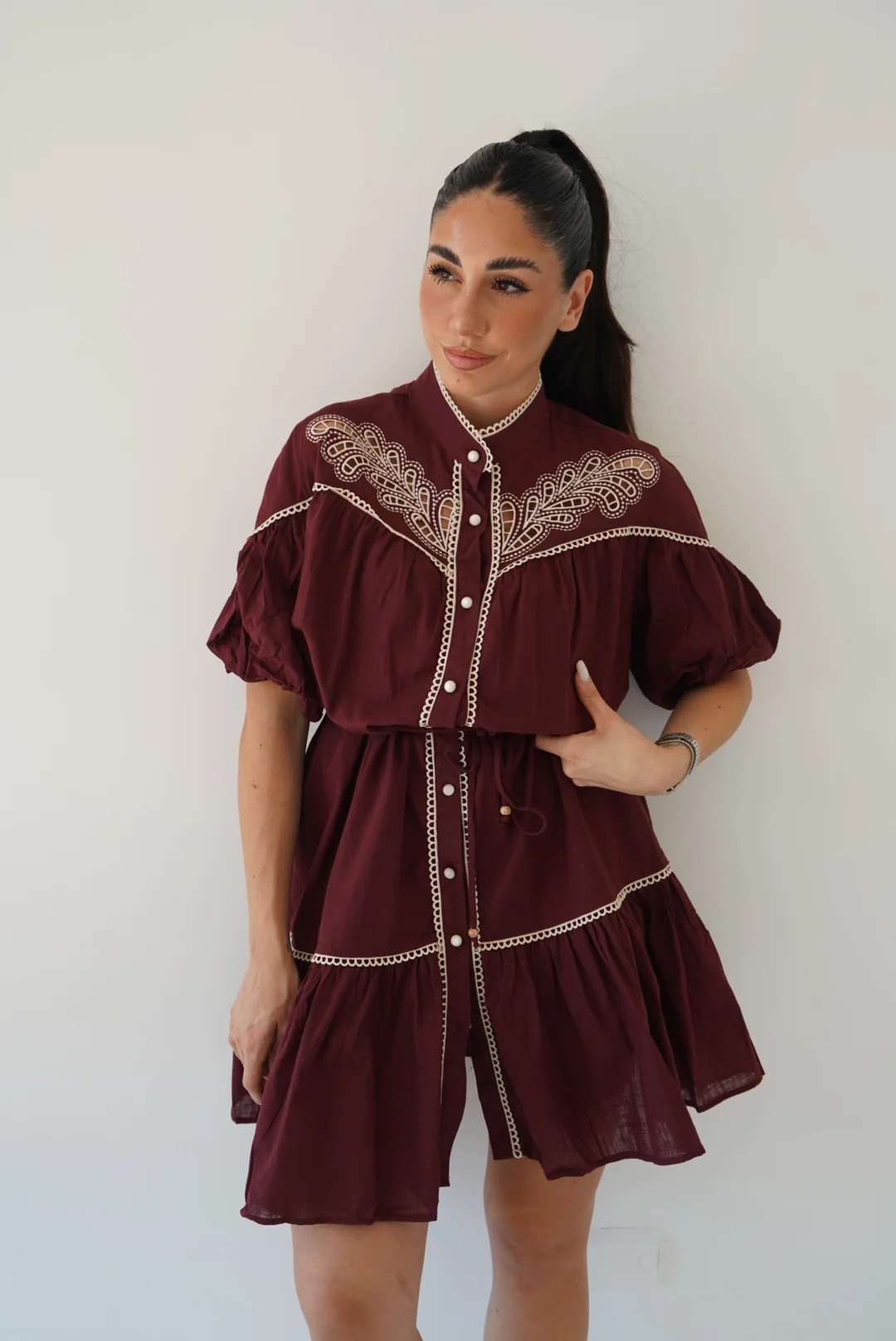 175079-MINI CHEMISIER TULLIA WINE - Image 5