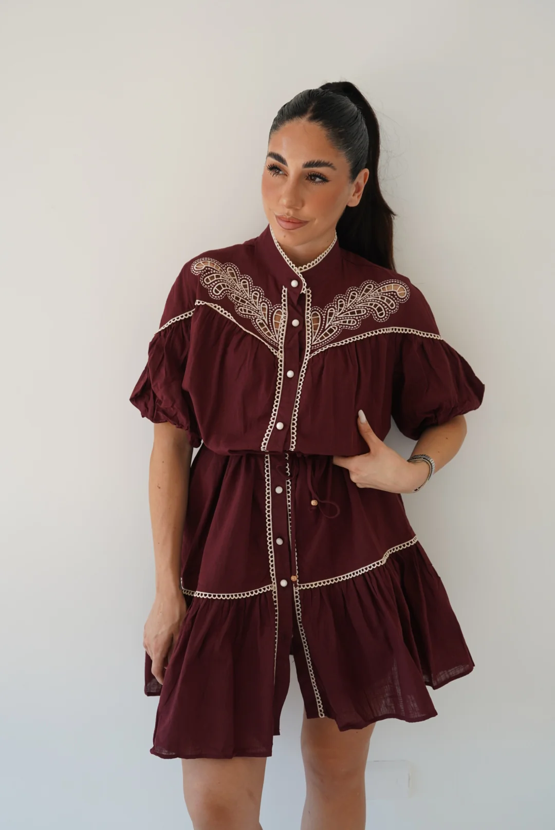 175079-MINI CHEMISIER TULLIA WINE - Image 6