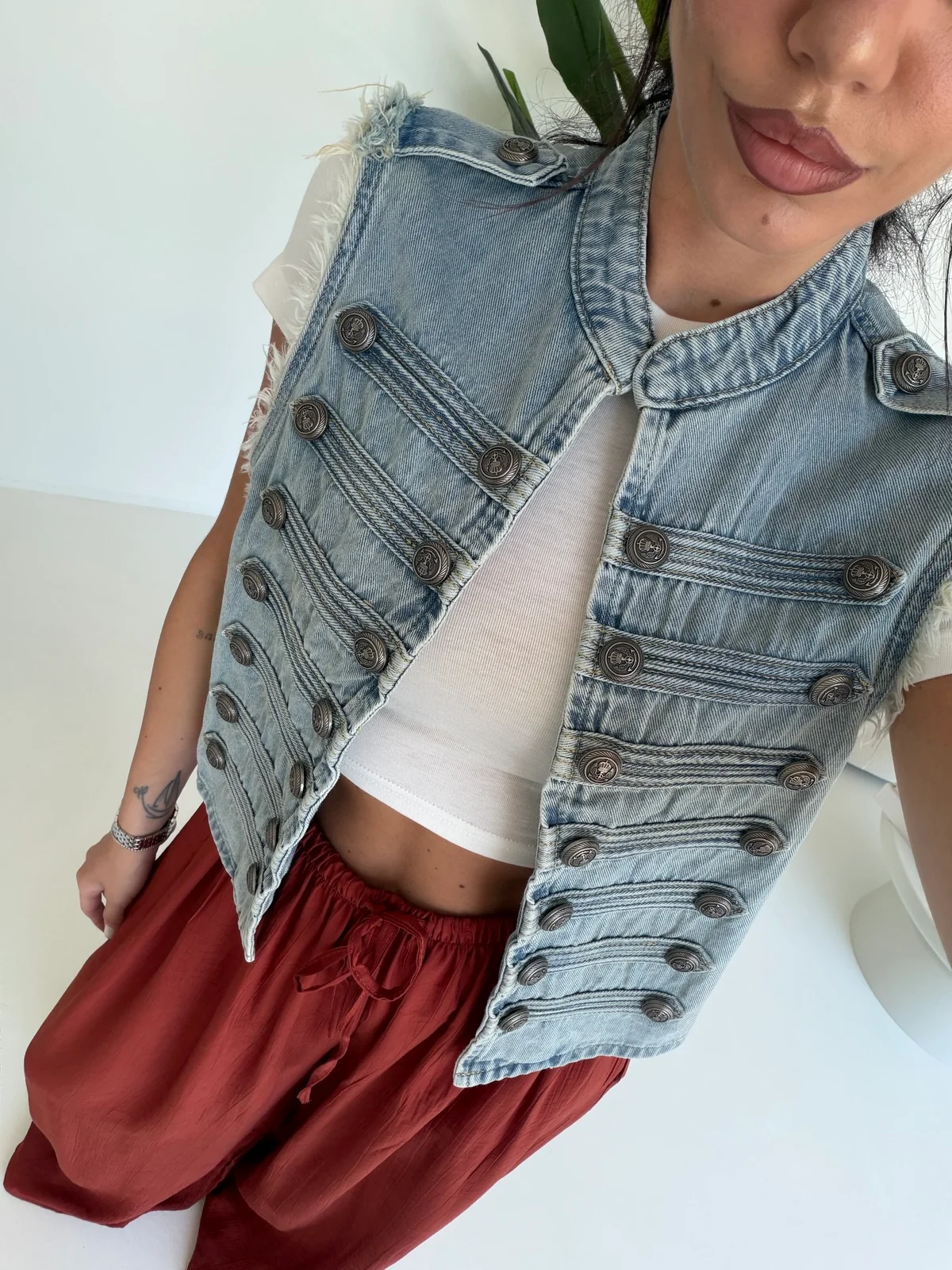 2808-GILET DENIM