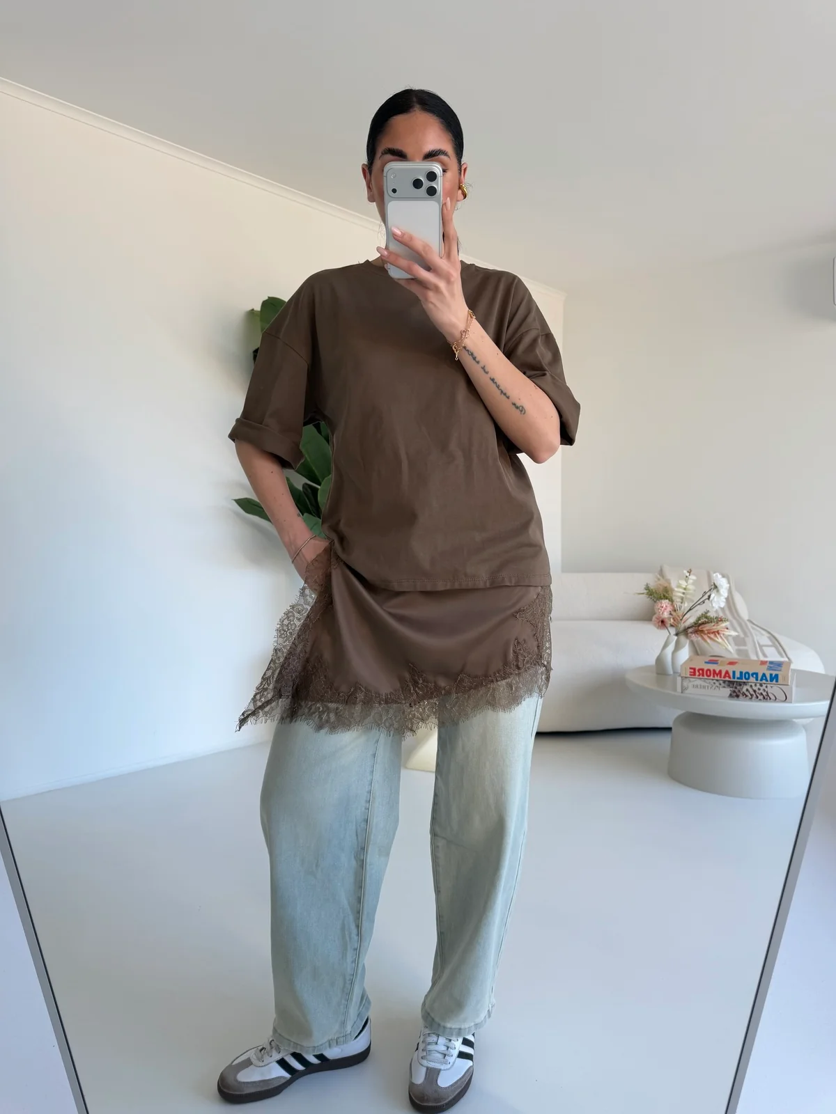 5227-MAXI SHIRT LINGERIE TAUPE - Image 2