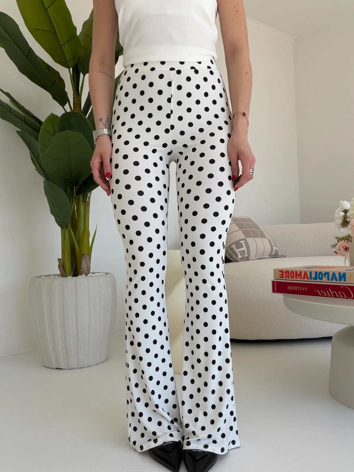 61973-LEGGINS A ZAMPA POIS MILK - Image 2