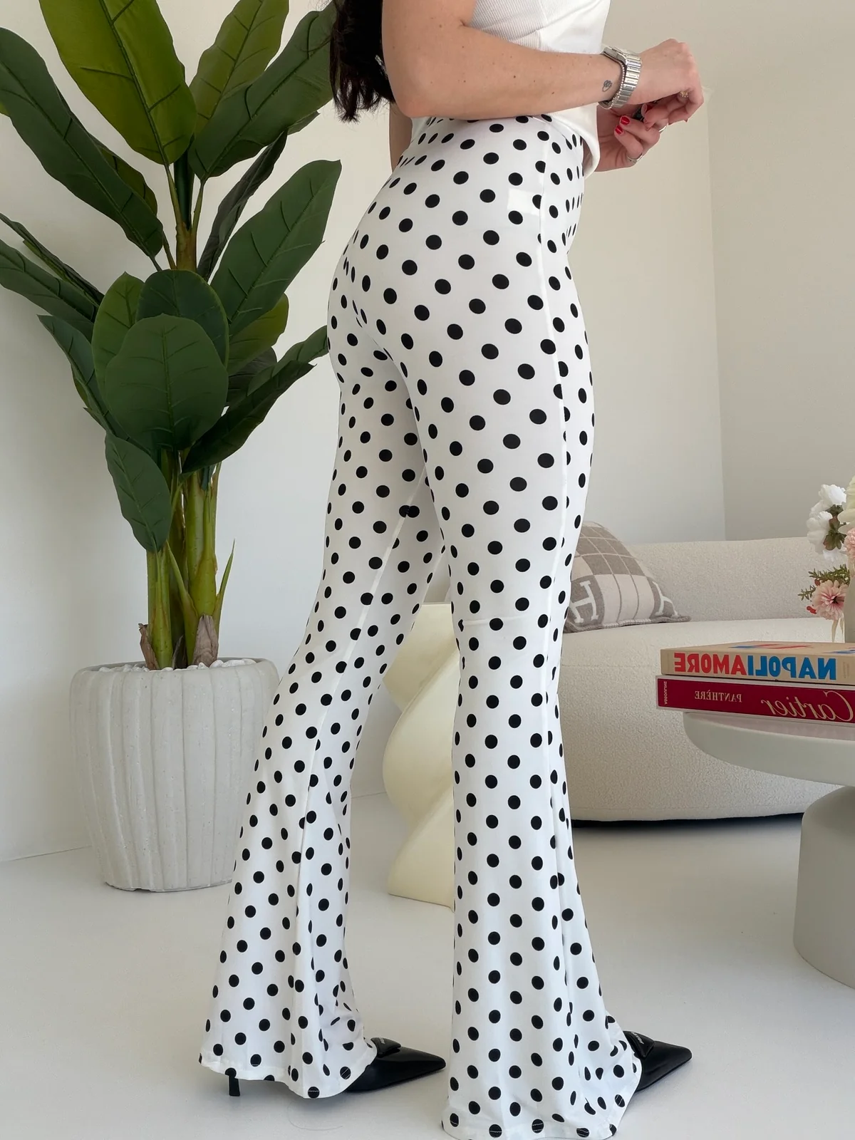 61973-LEGGINS A ZAMPA POIS MILK - Image 3