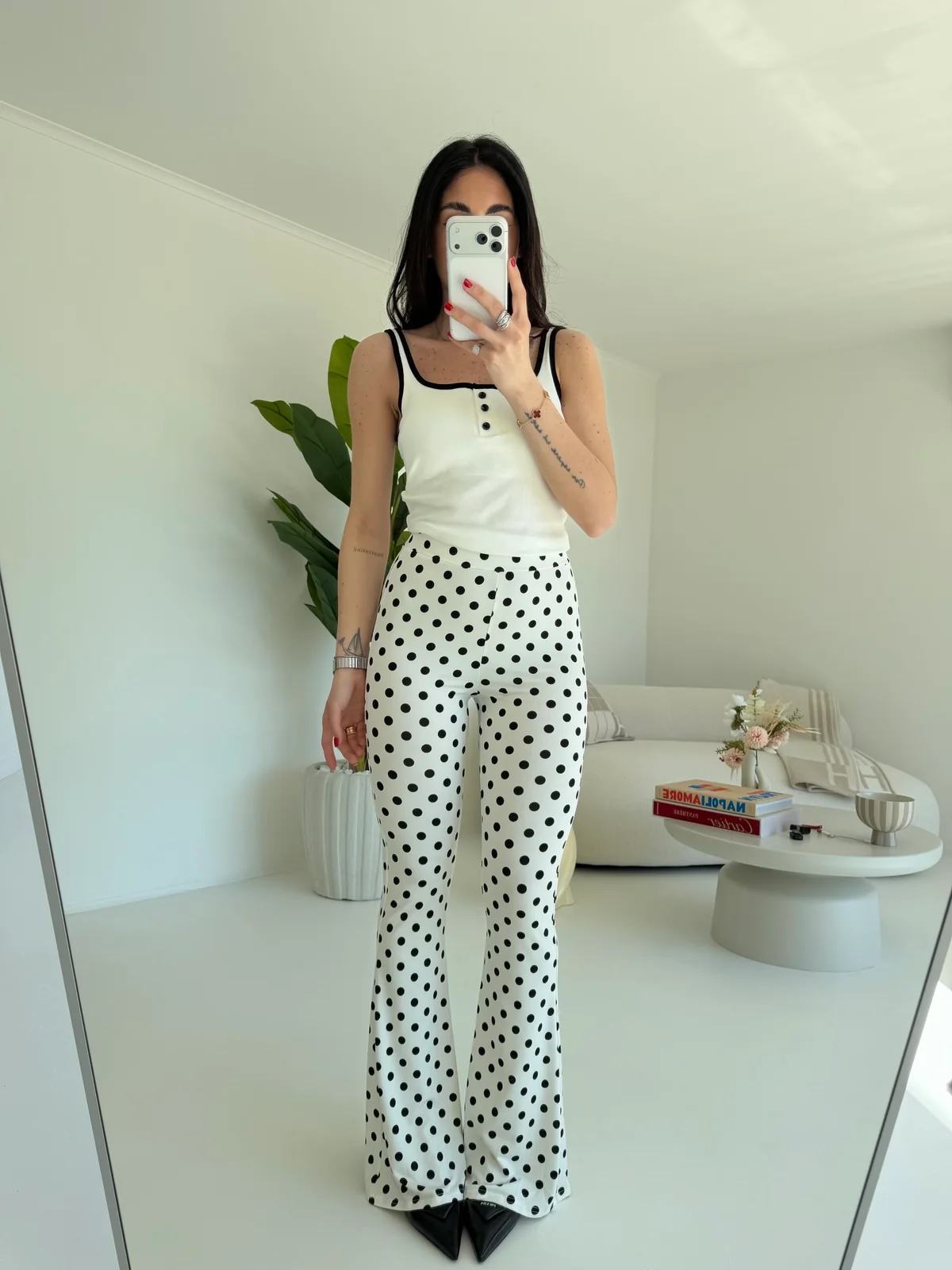 61973-LEGGINS A ZAMPA POIS MILK - Image 4