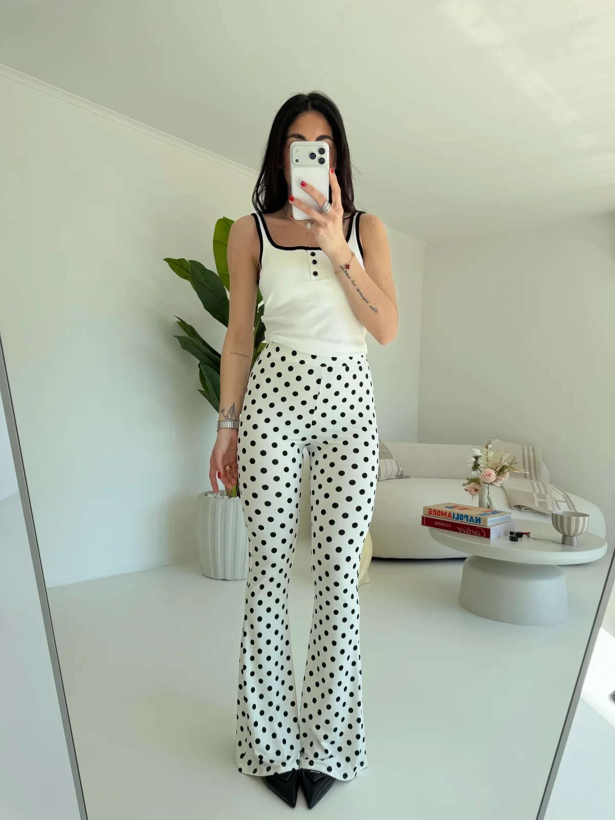 61973-LEGGINS A ZAMPA POIS MILK - Image 5