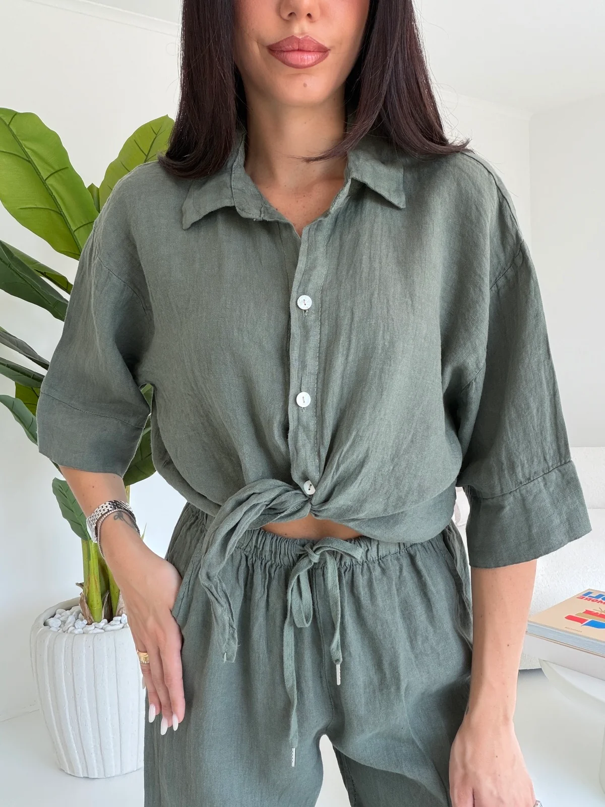 CAMICIA 100%LINO MILITARE - Image 3