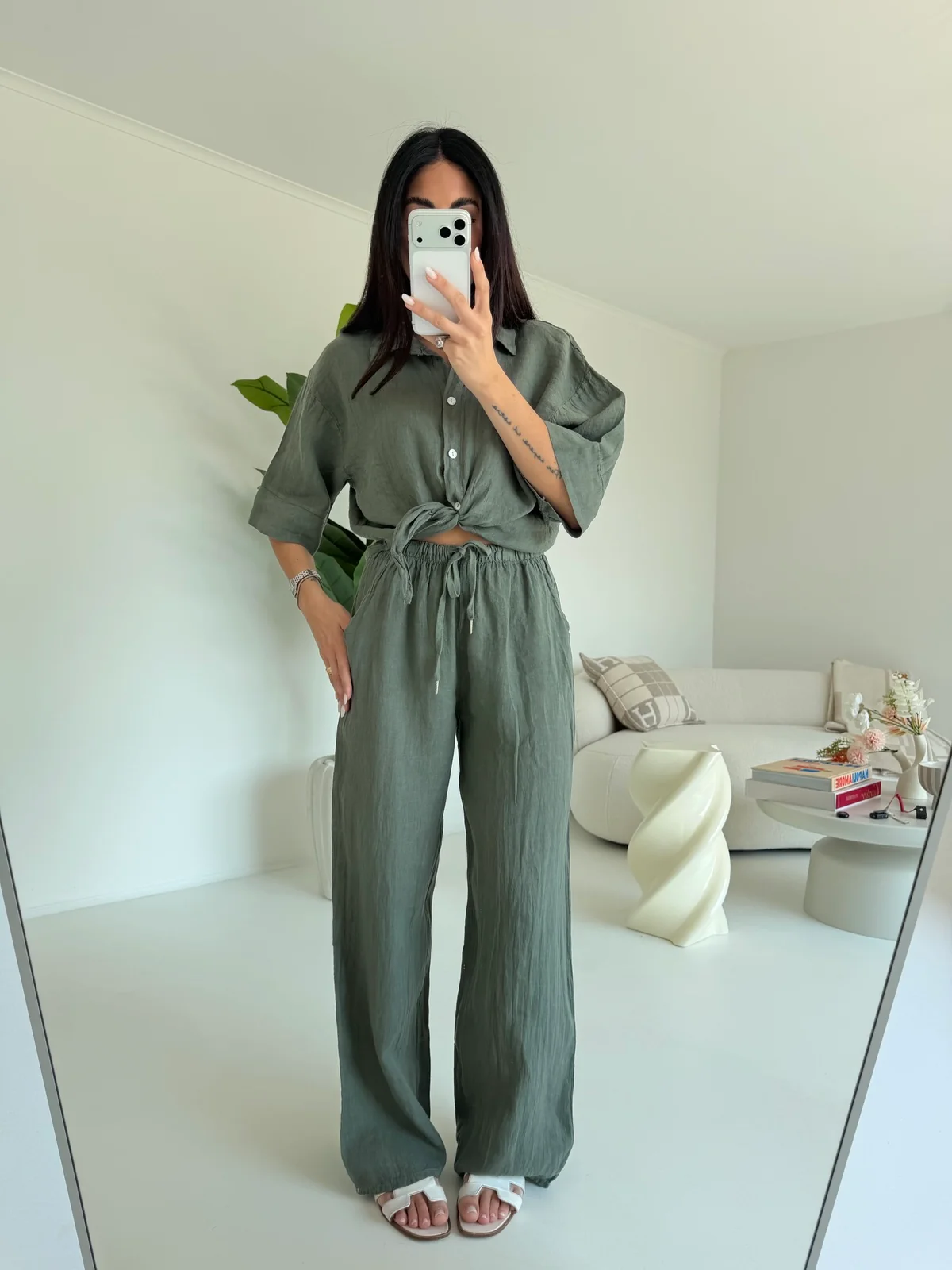CAMICIA 100%LINO MILITARE - Image 4