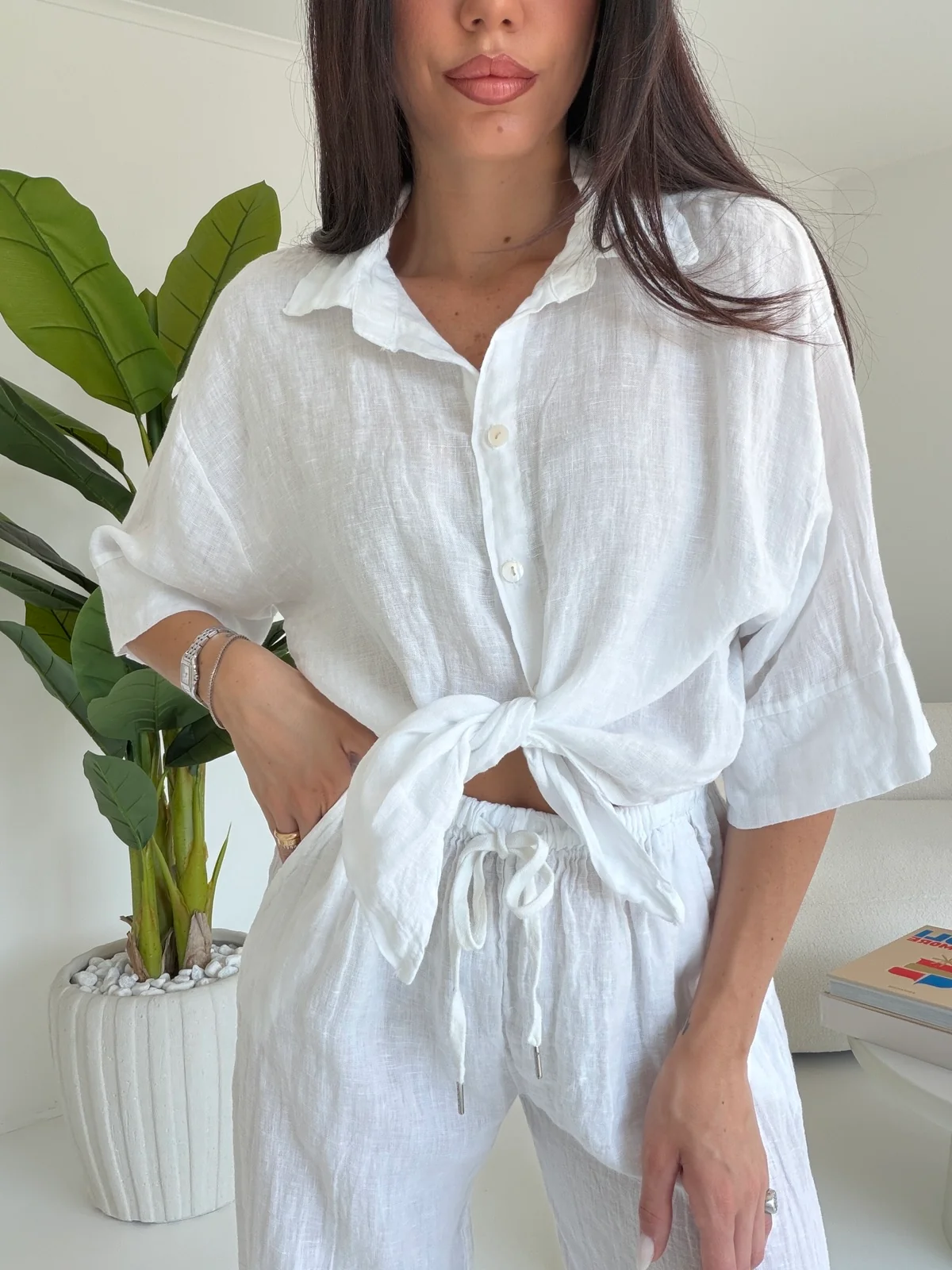 CAMICIA 100%LINO MILK