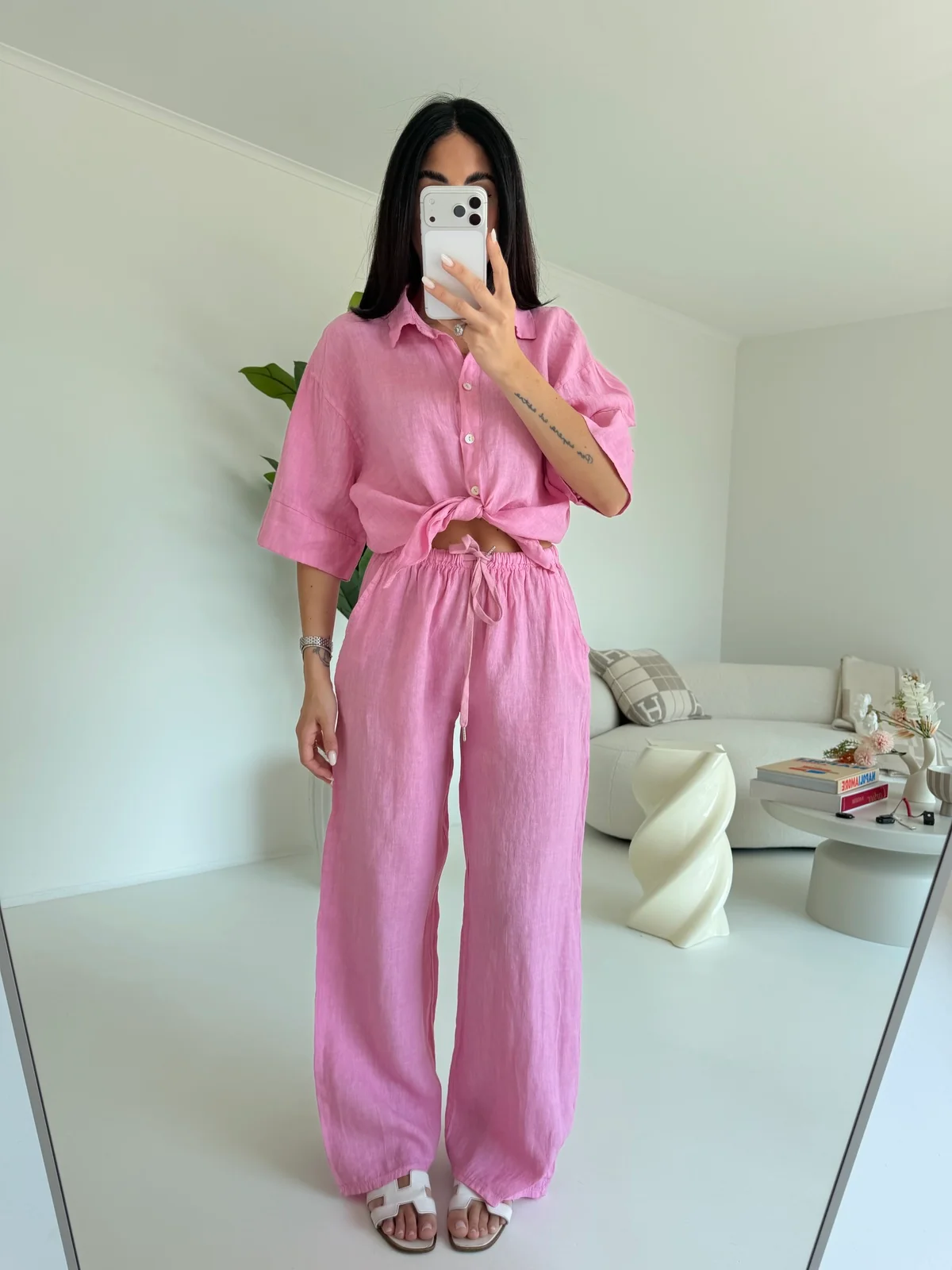CAMICIA 100%LINO PINK - Image 2