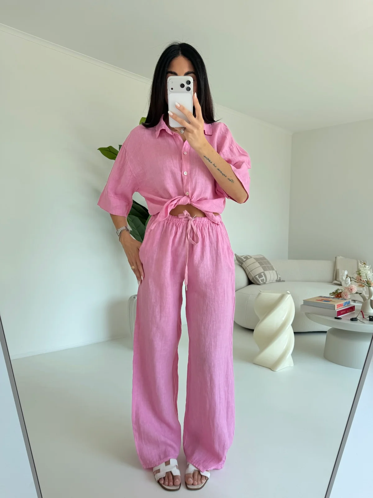CAMICIA 100%LINO PINK - Image 3