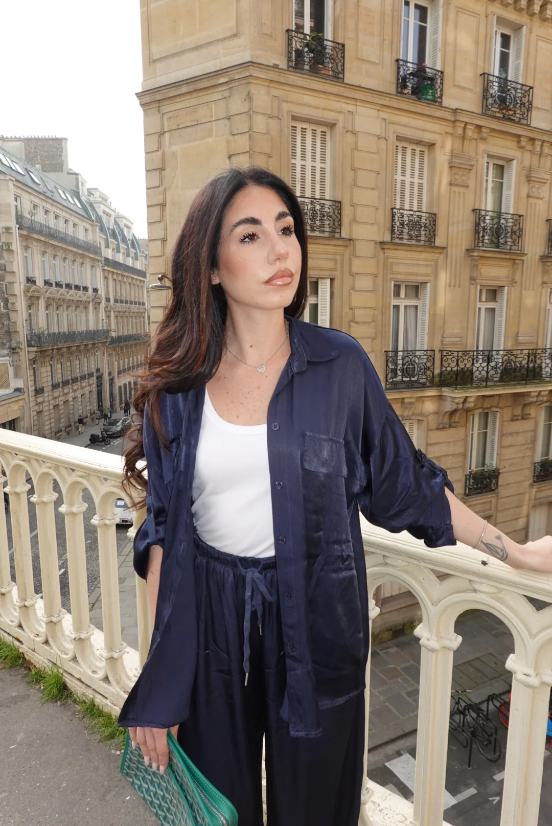 CAMICIA SATIN NAVY - Image 6