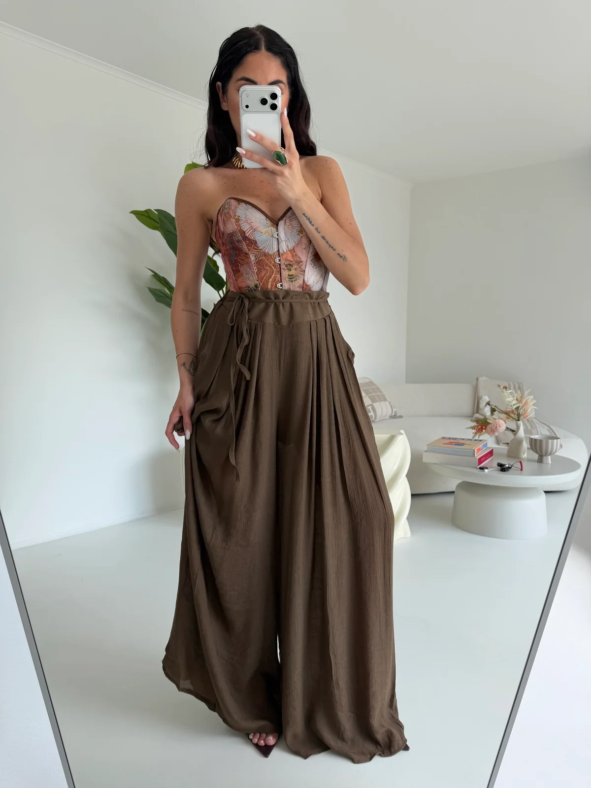 FMC266-1-PANTALONE OVERSIZE CHOCO - Image 2