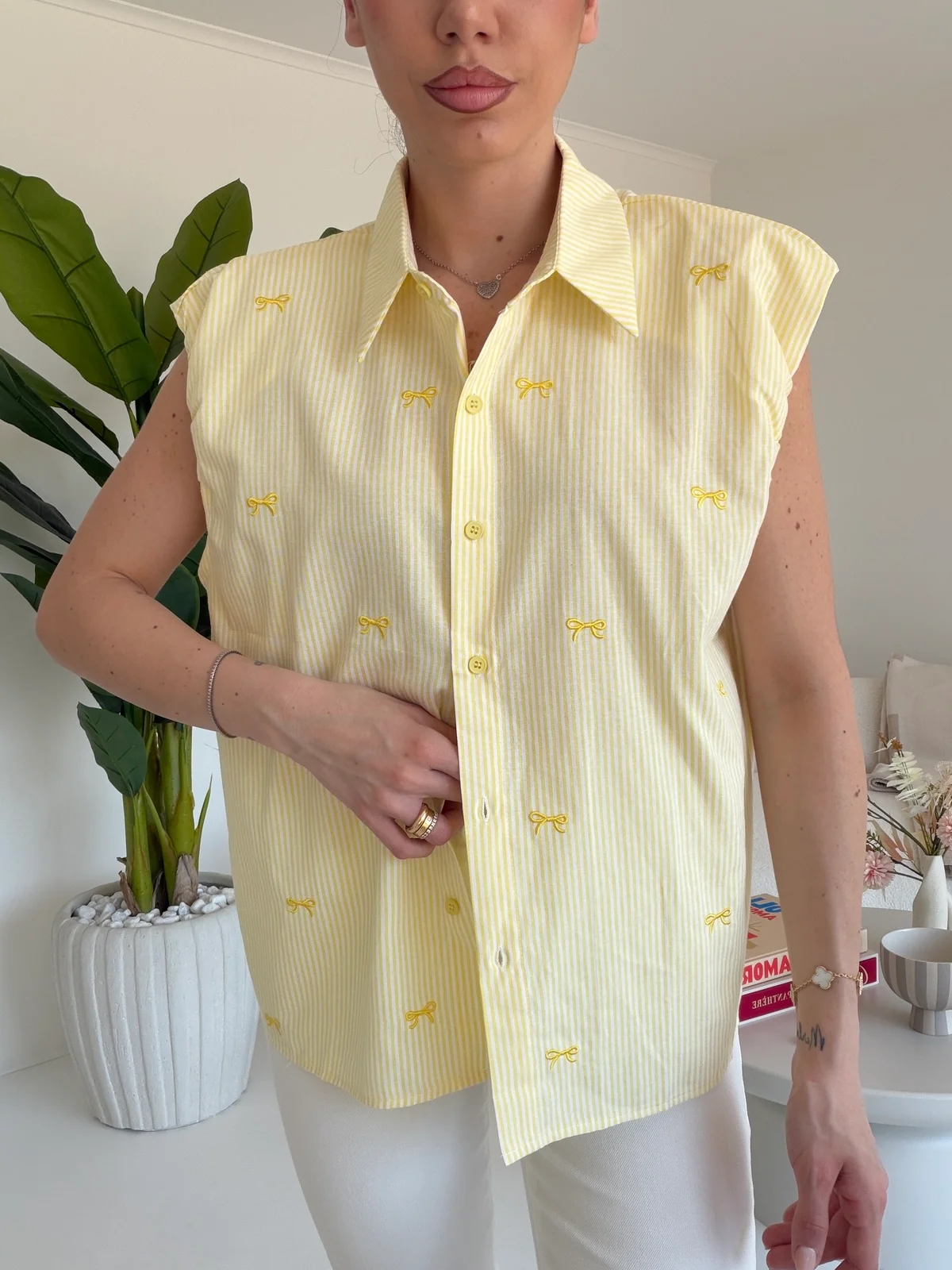 G68130-CAMICIA FIOCCHETTI YELLOW - Image 2