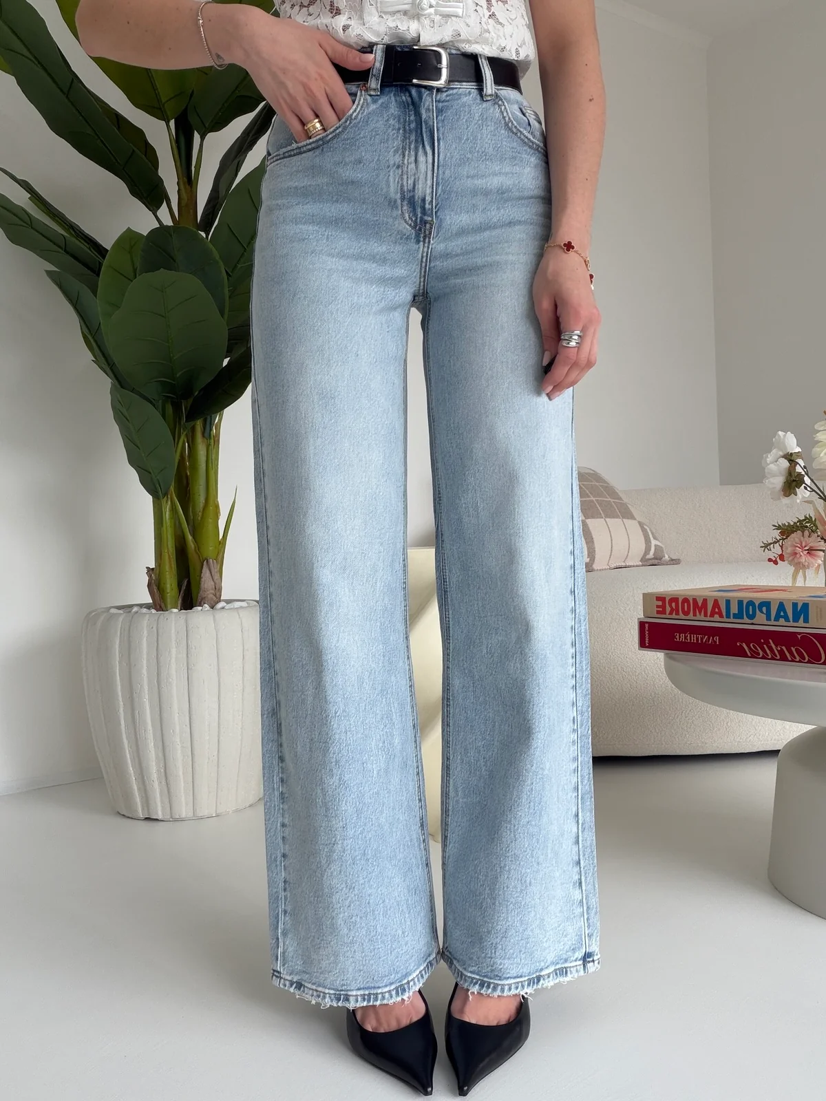 H8000-26-JEANS PALAZZO+CINTURA - Image 2
