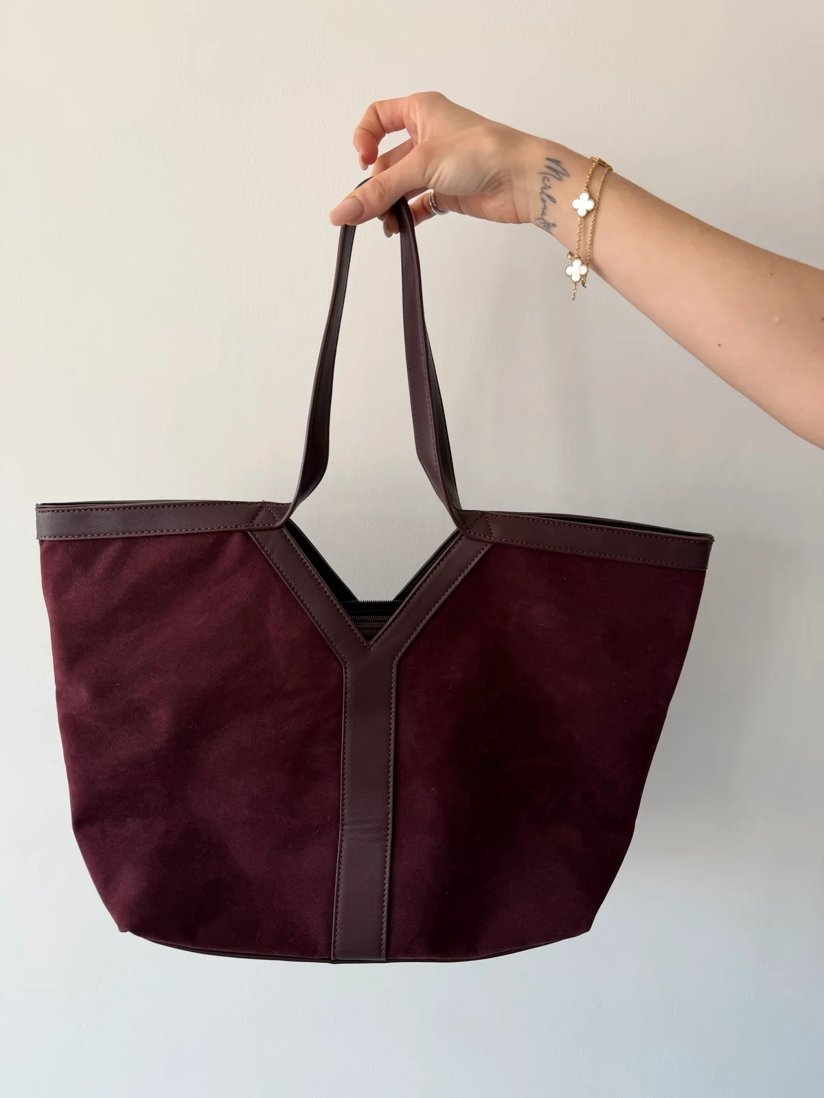 HELENA-SHOPPER IN SUEDE BORDEAUX