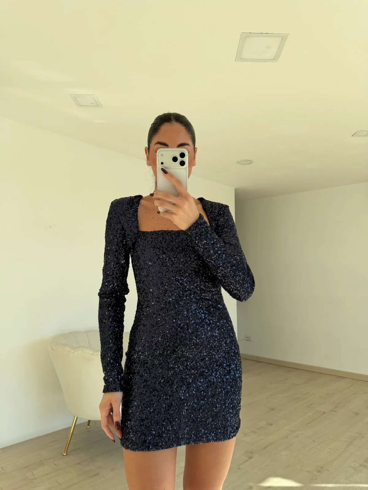 MINI ABITO PAILLETTES NAVY - Image 3