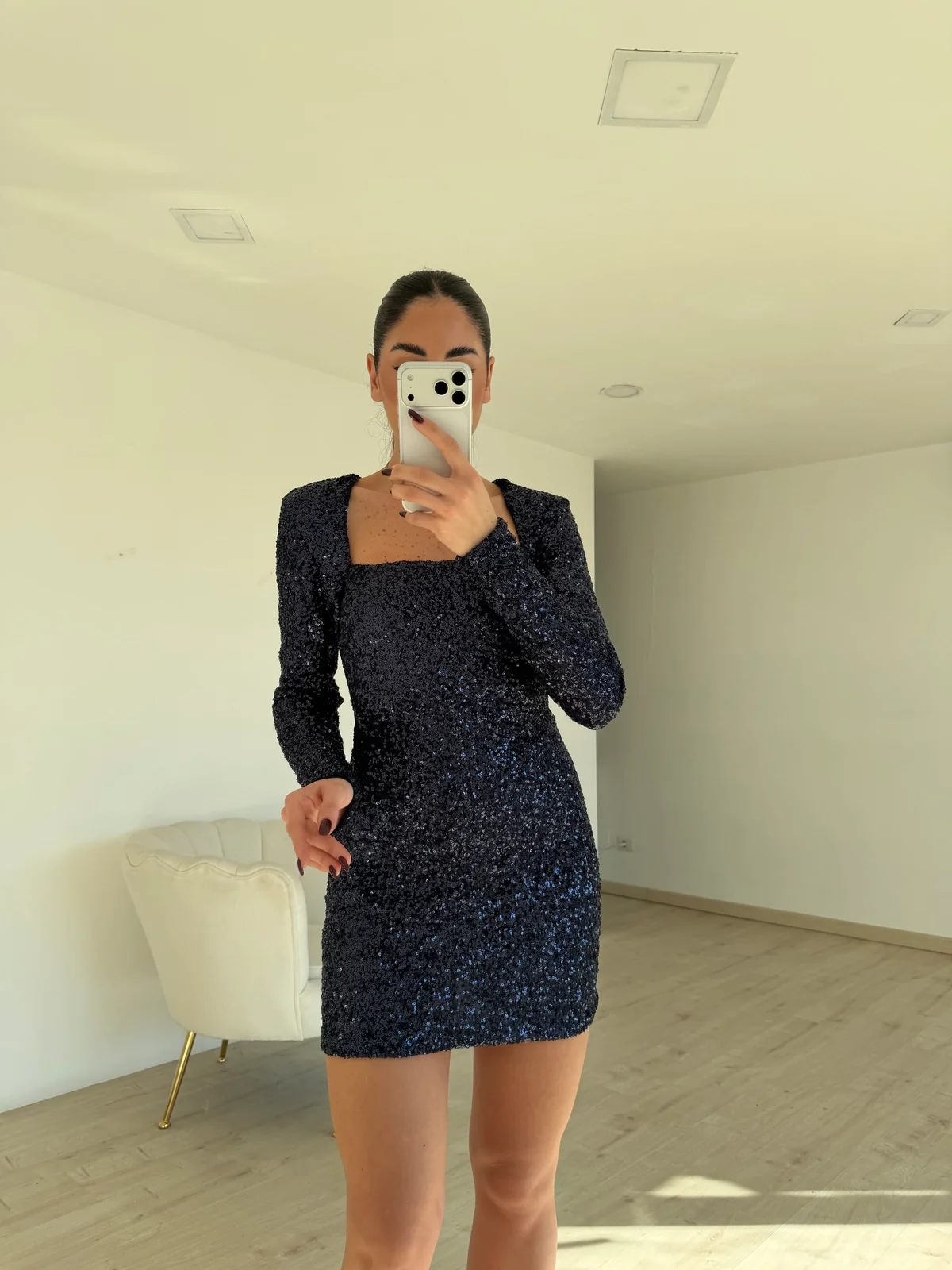 MINI ABITO PAILLETTES NAVY - Image 4