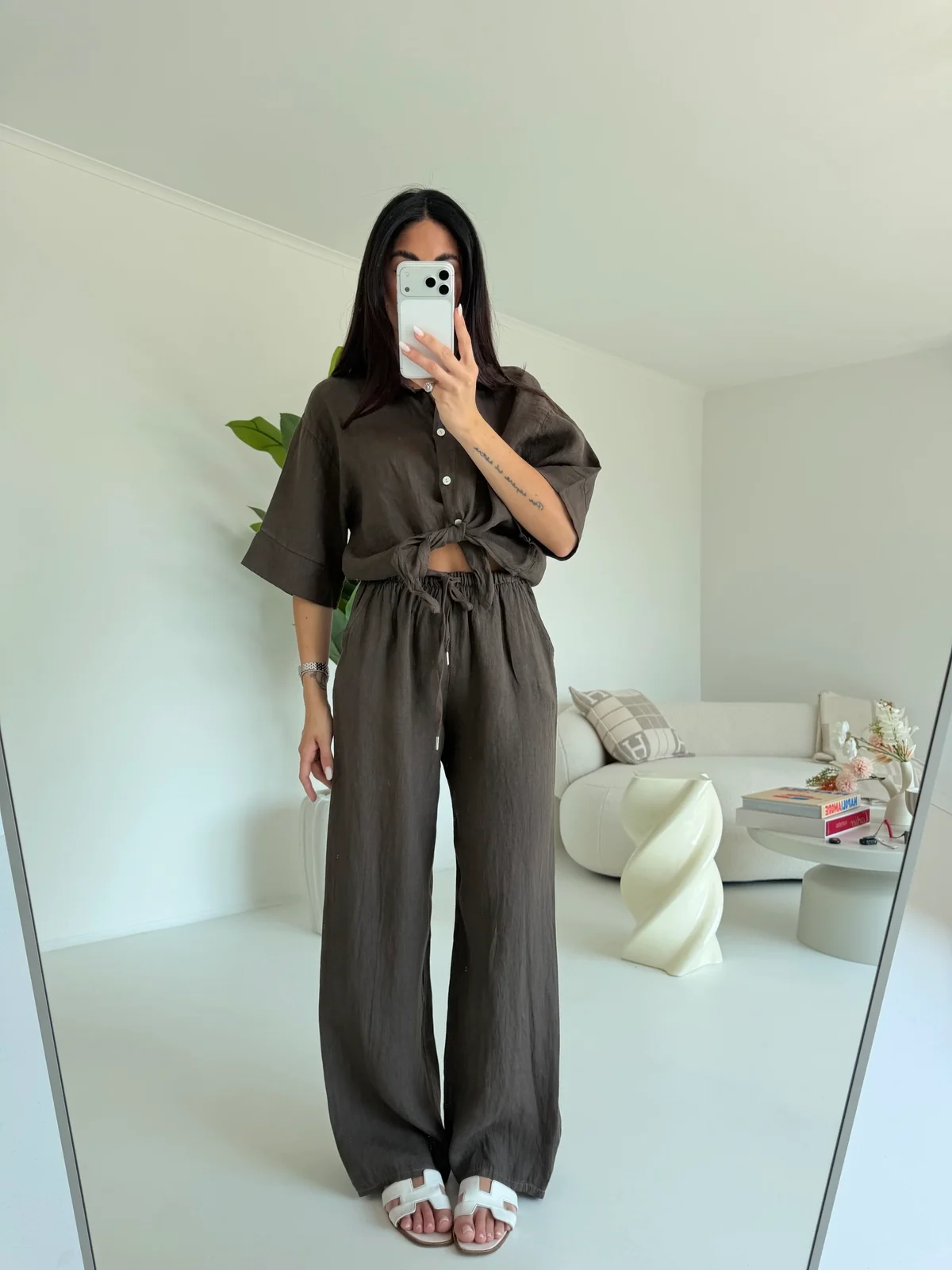 PANTALONE 100%LINO CHOCO - Image 3