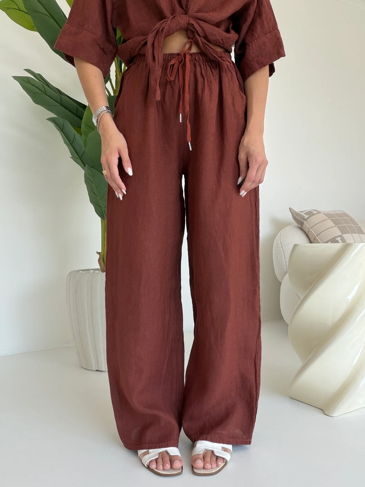PANTALONE 100%LINO COCCIO