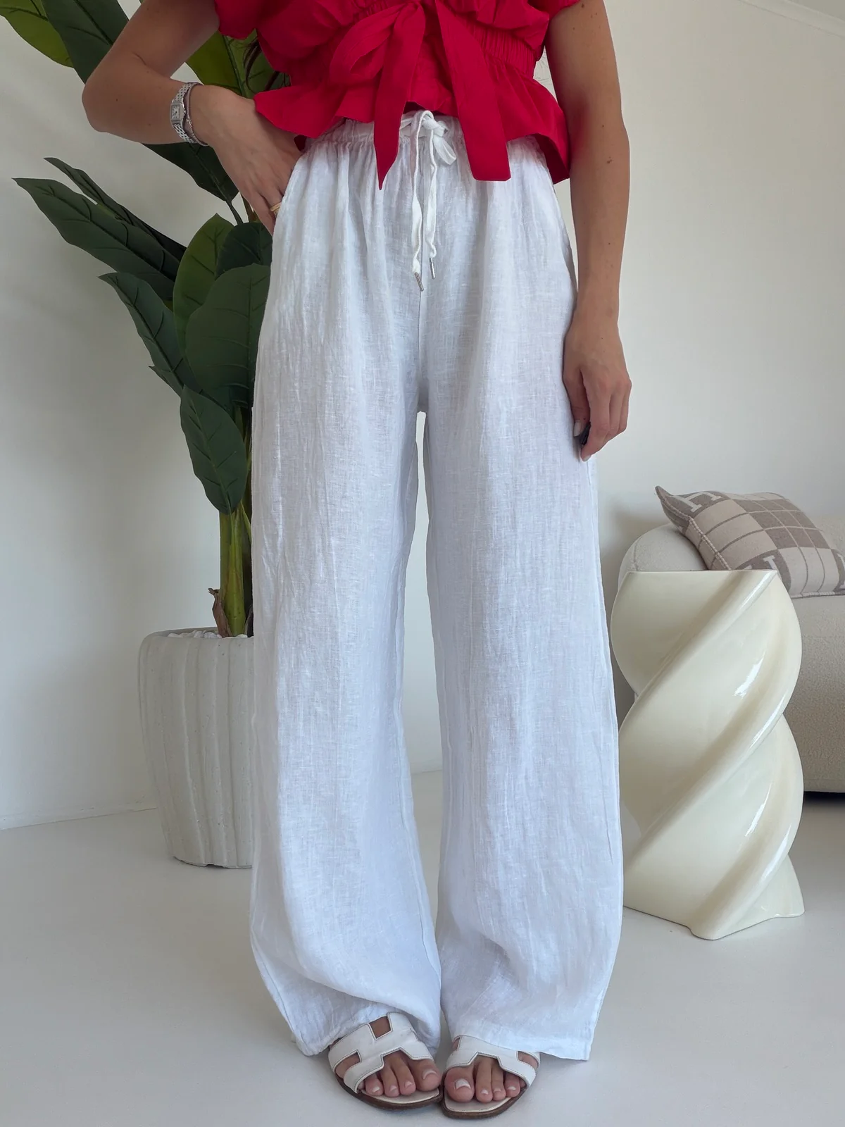 PANTALONE 100%LINO MILK