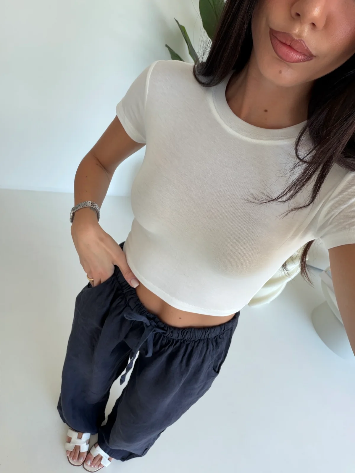 PANTALONE 100%LINO NAVY - Image 3