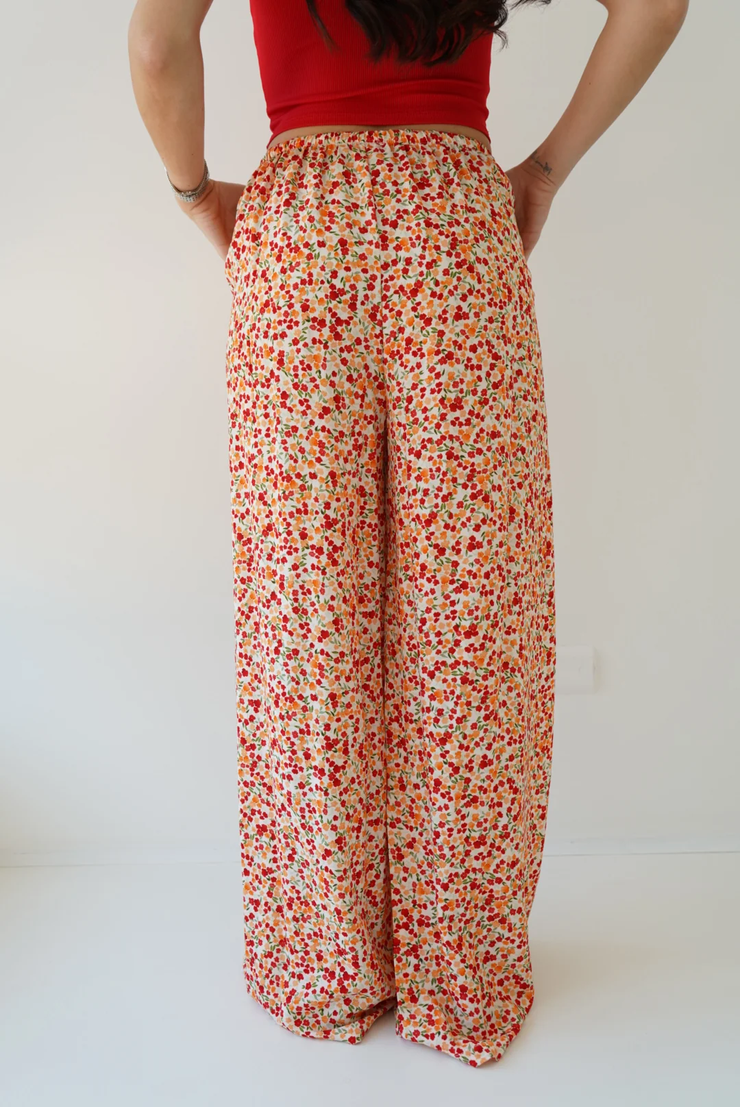 PANTALONE PALAZZO FLOWER-CHERRY - Image 3