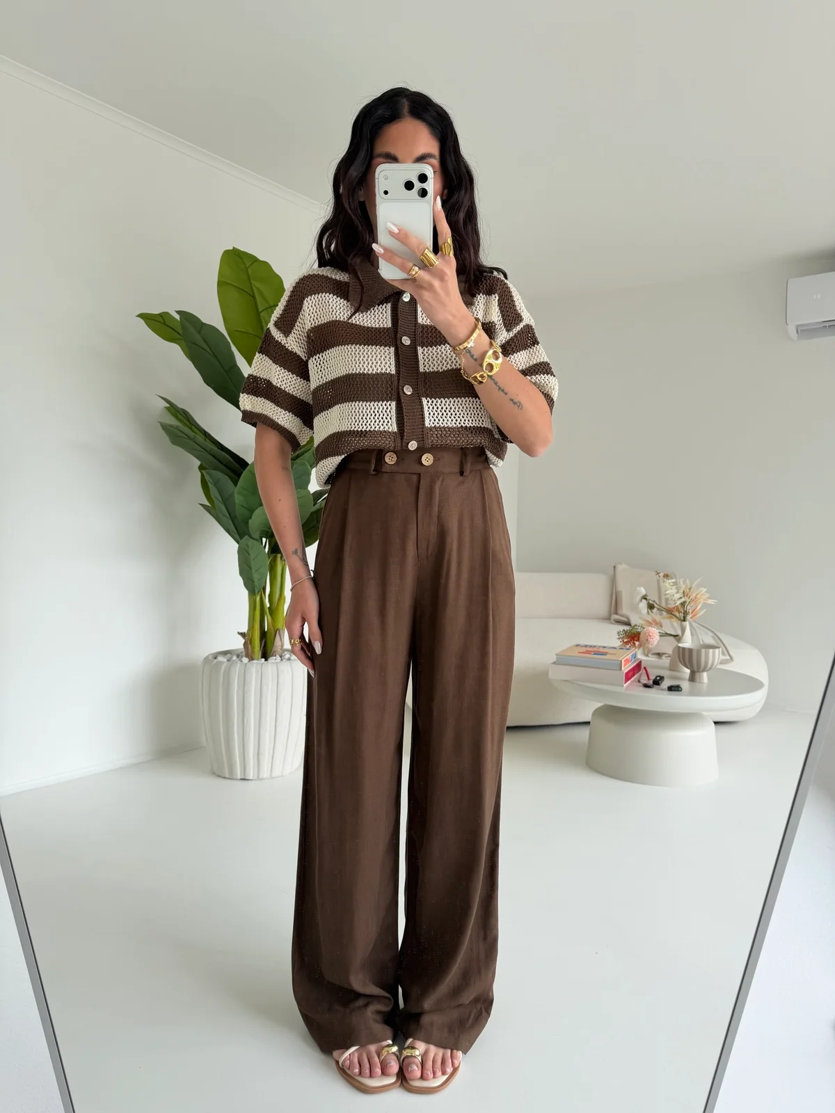 PANTALONE PALAZZO MUST CHOCO - Image 3