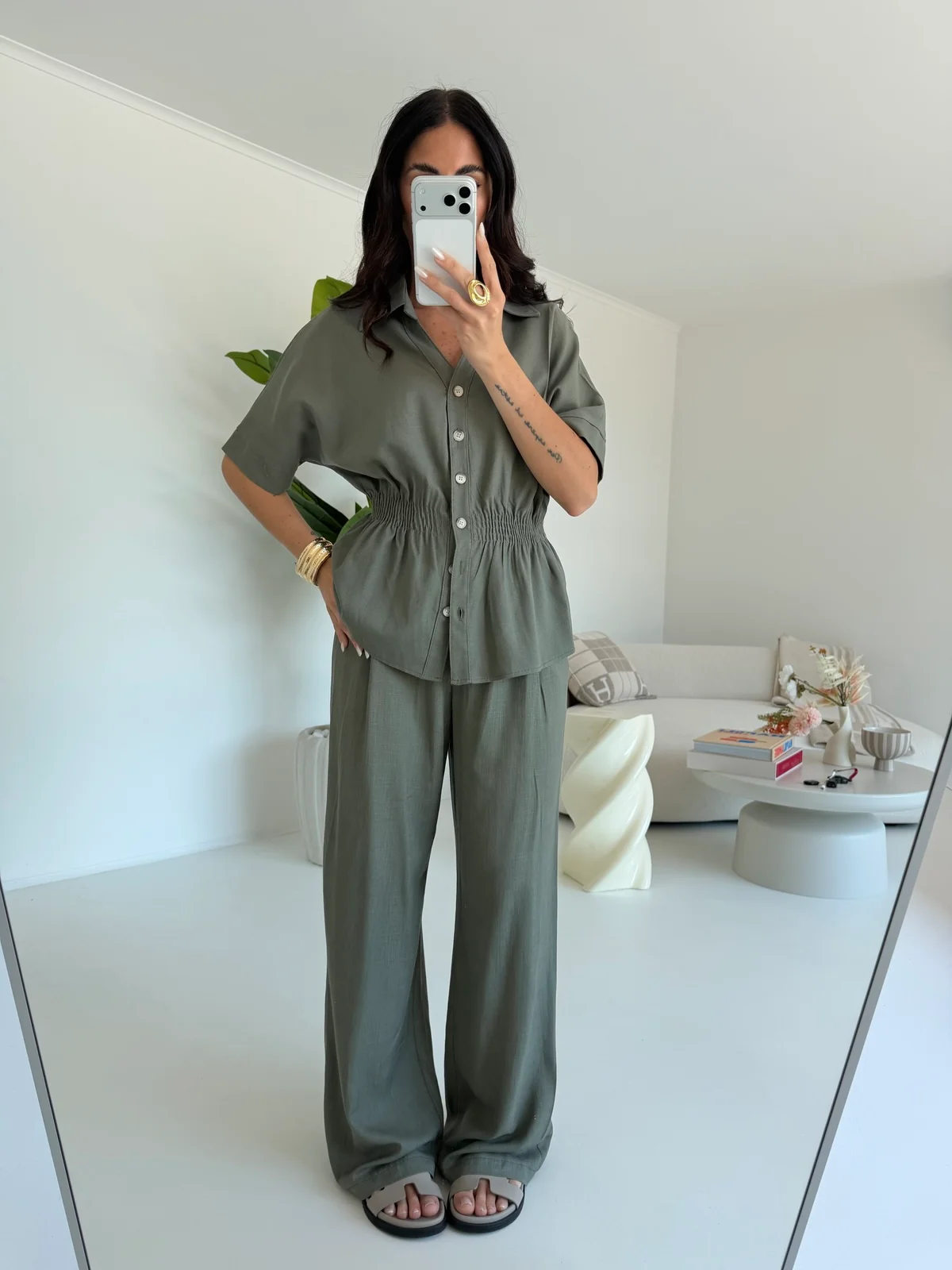 PANTALONE PALAZZO MUST MILITARE - Image 4