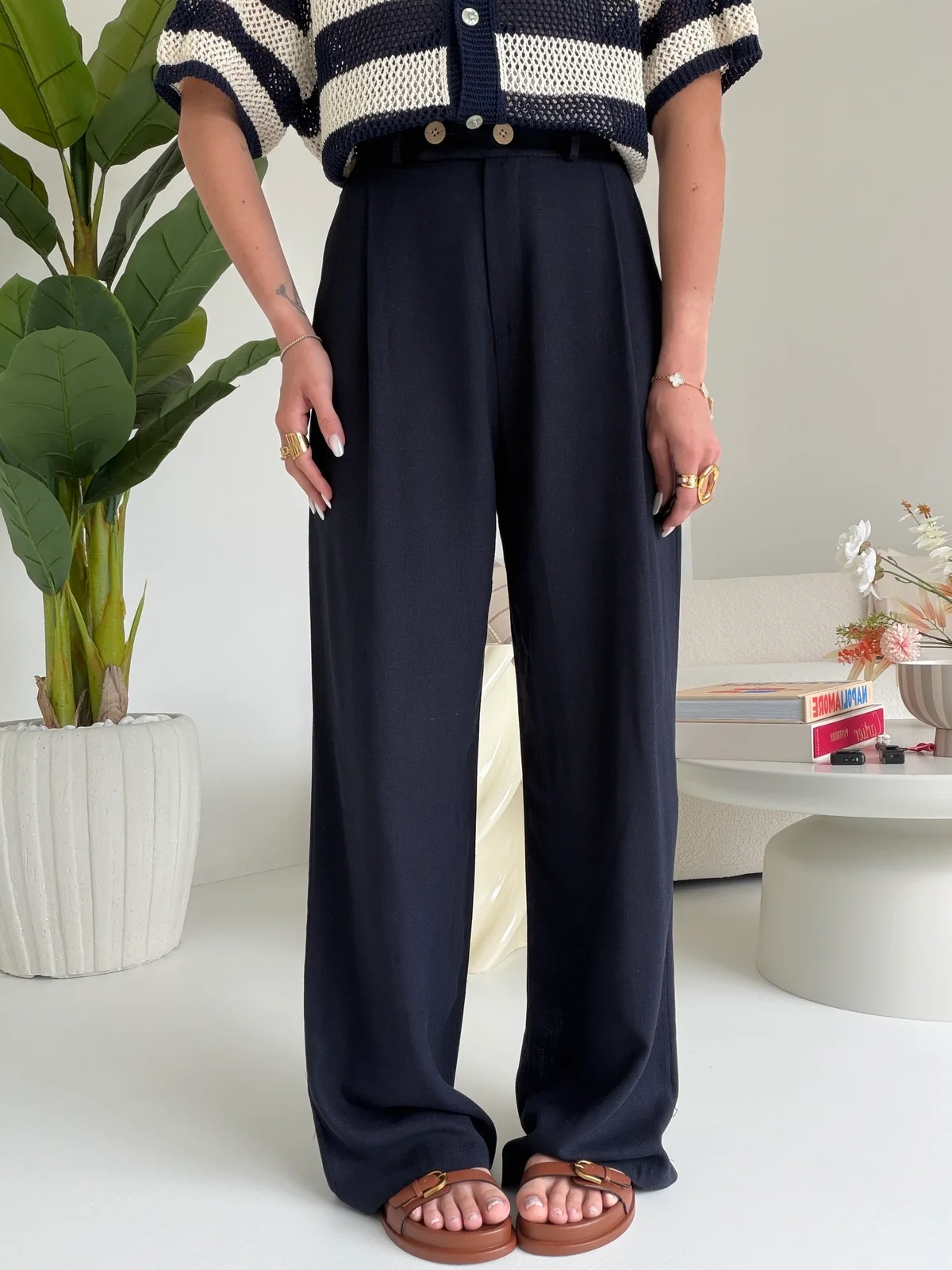 PANTALONE PALAZZO MUST NAVY - Image 3