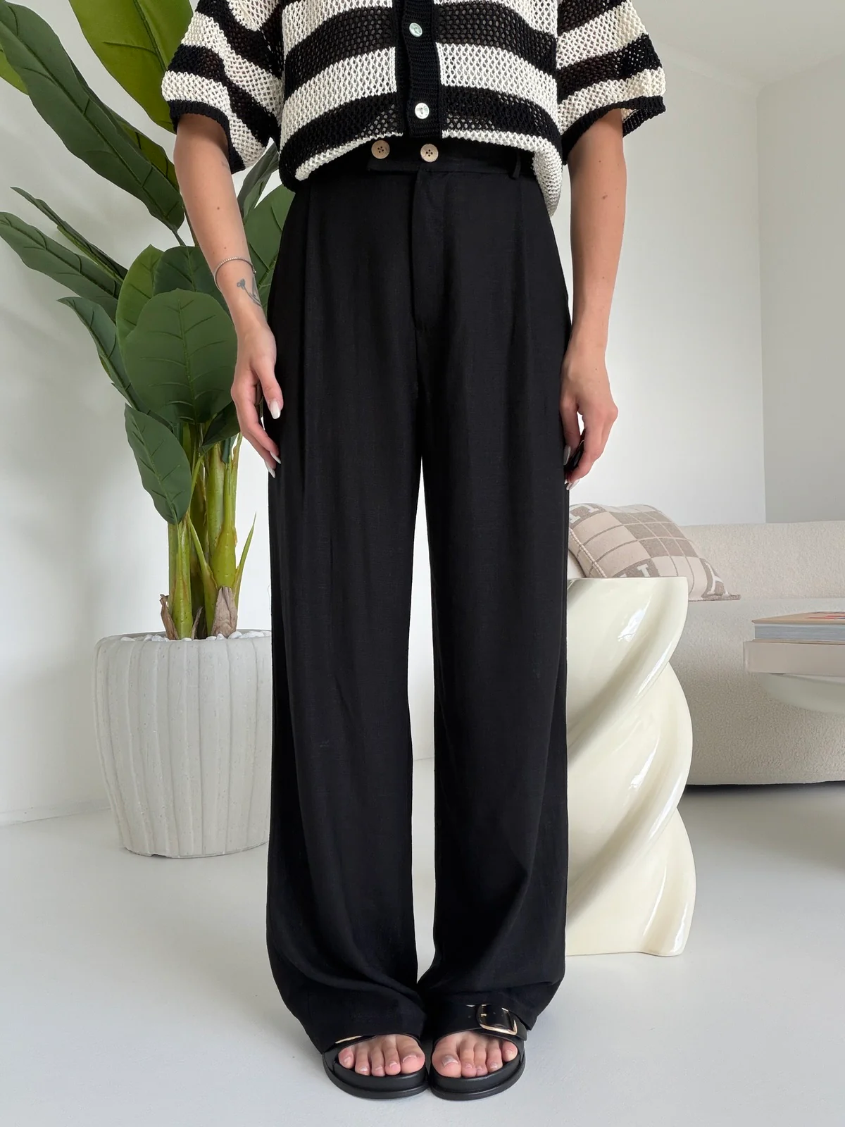 PANTALONE PALAZZO MUST NERO