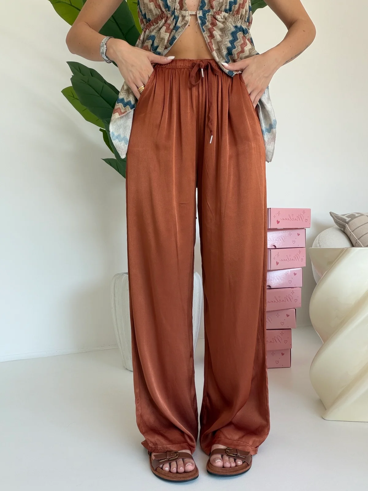 PANTALONE SATIN COCCIO