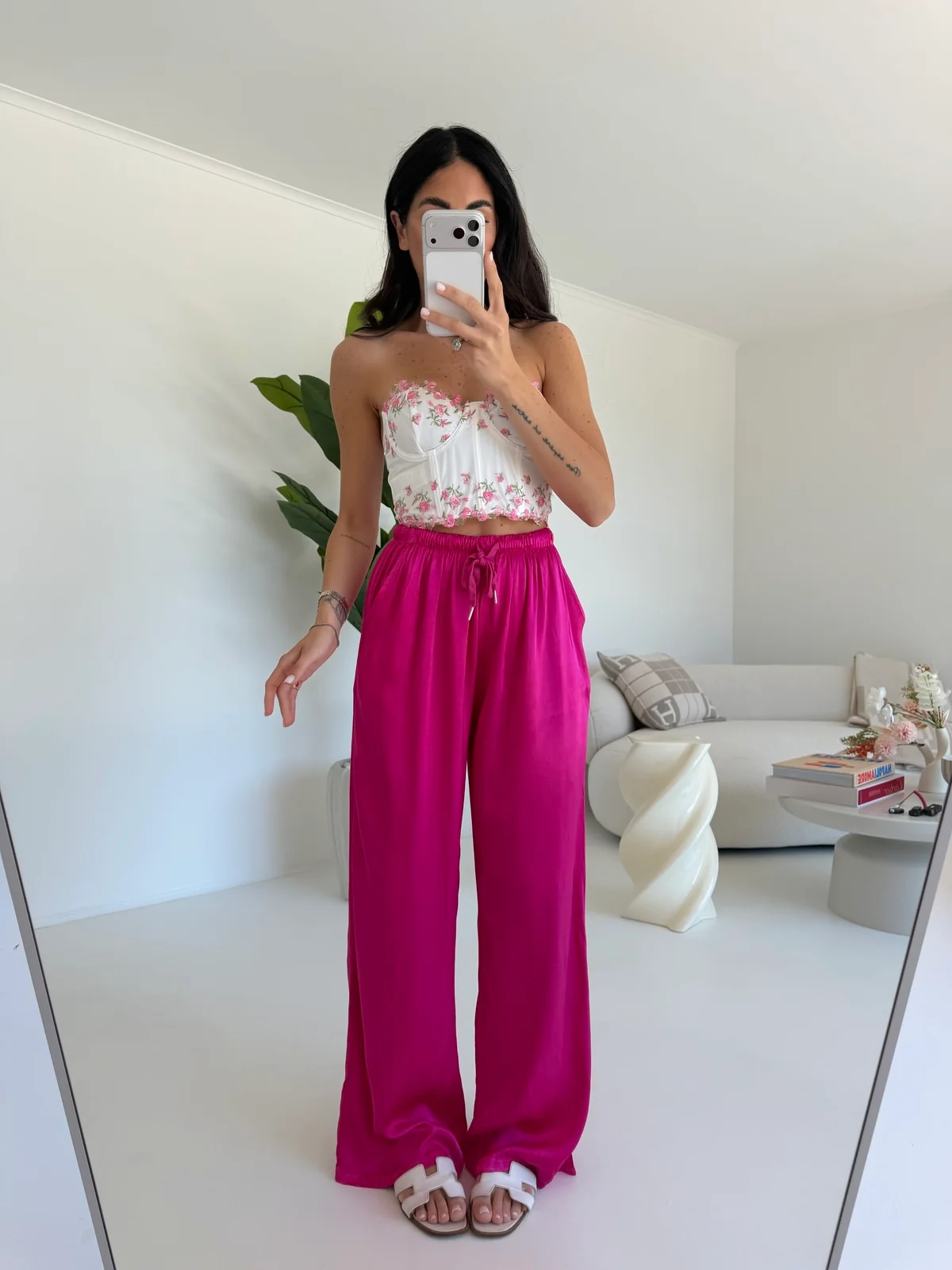 PANTALONE SATIN FUCSIA - Image 3