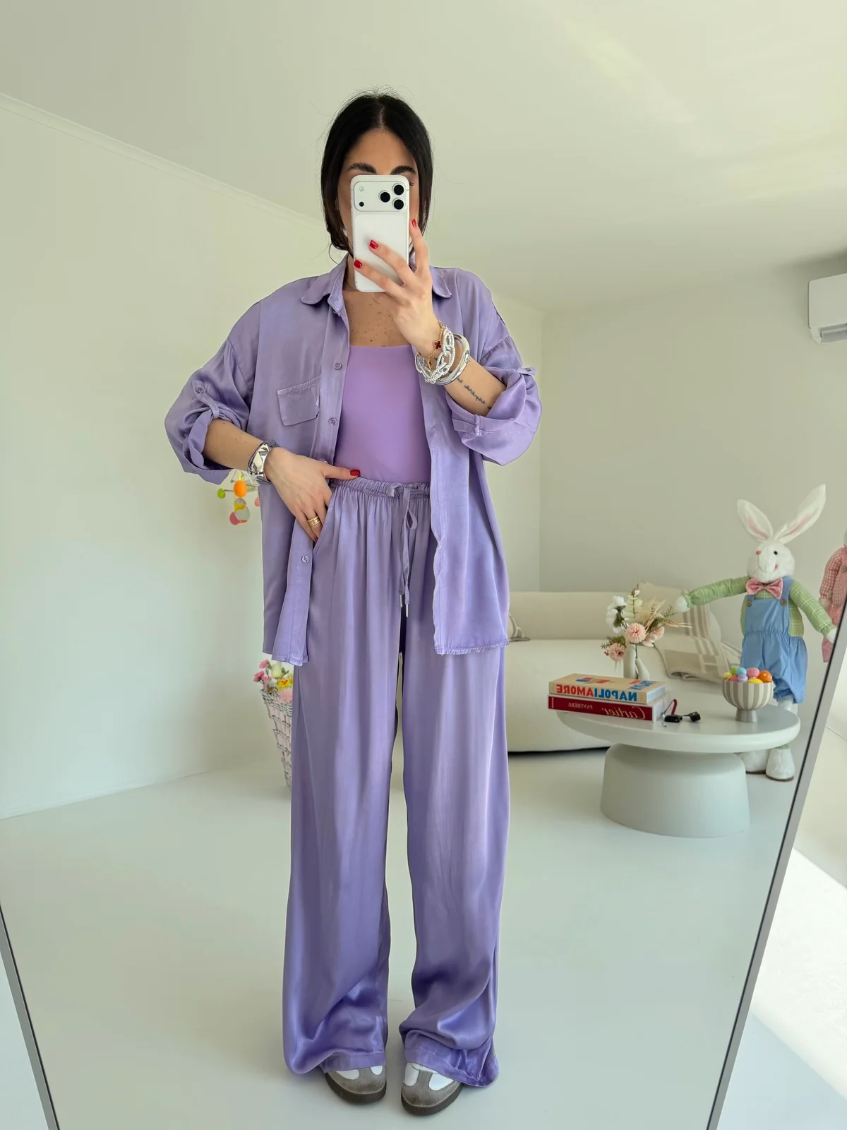 PANTALONE SATIN LILLA - Image 5