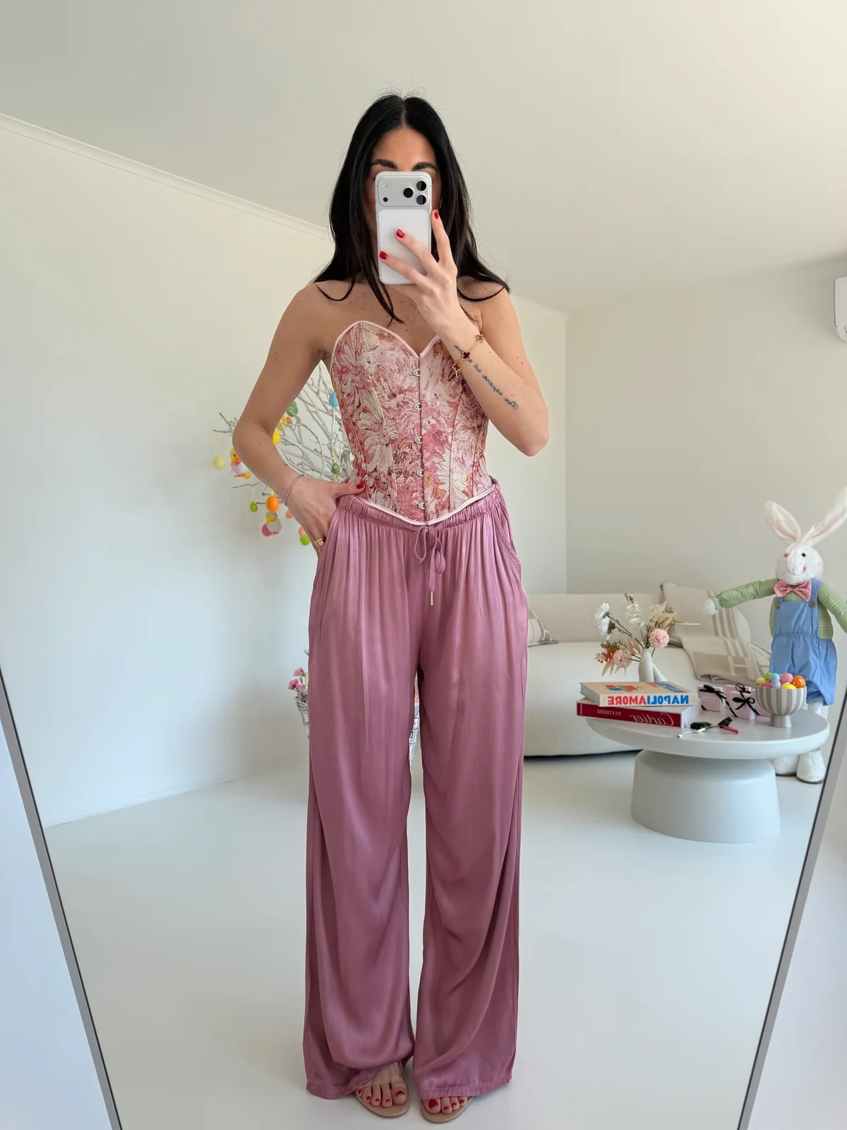 PANTALONE SATIN MALVA - Image 2