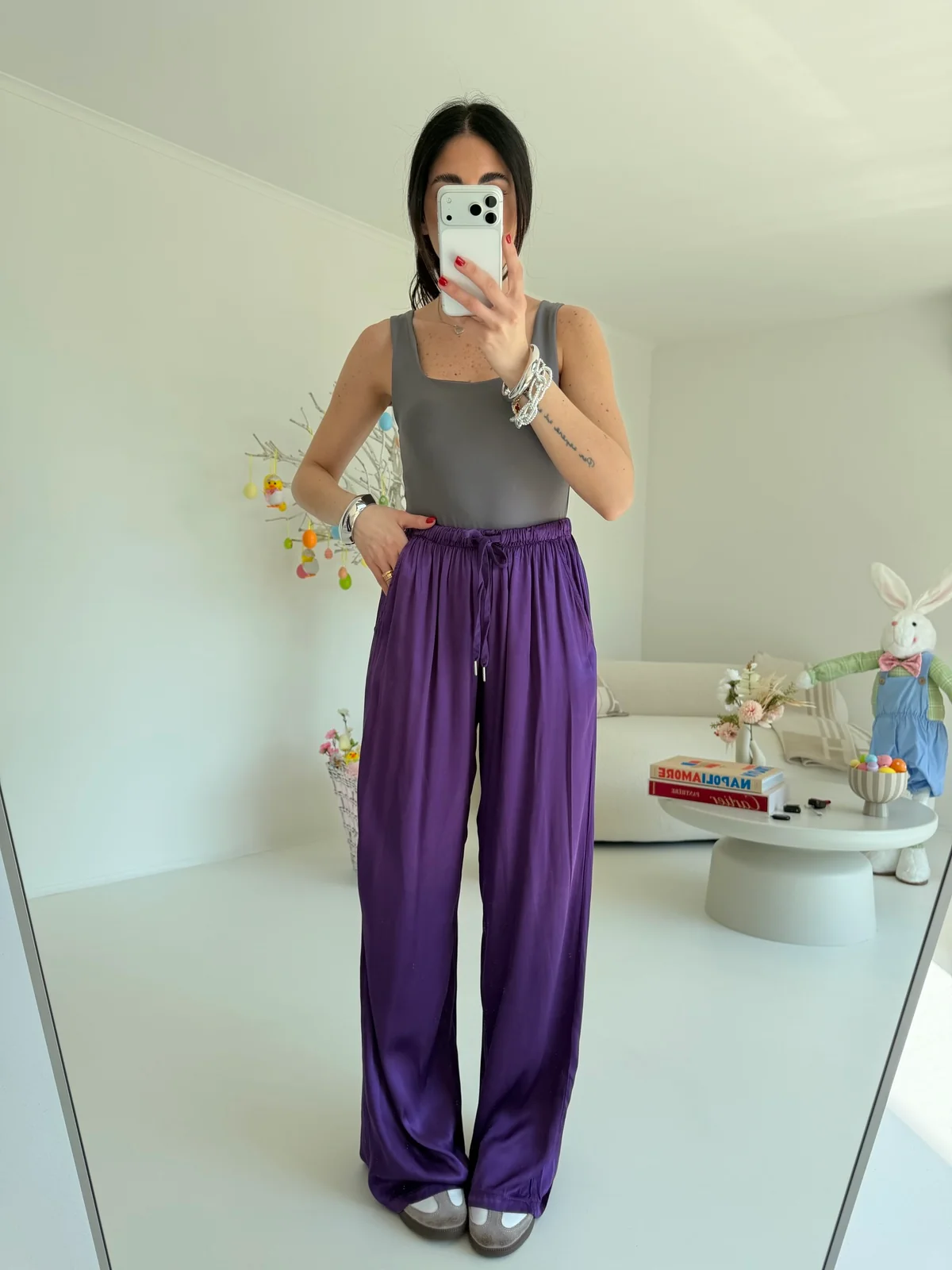 PANTALONE SATIN MELANZANA - Image 4