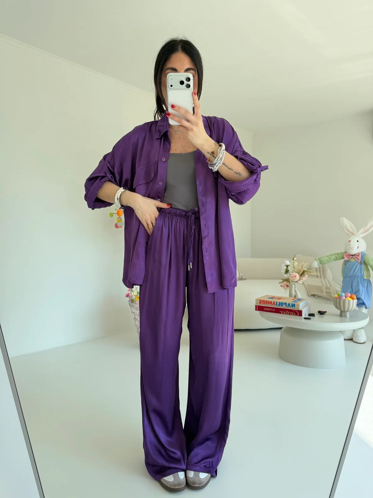 PANTALONE SATIN MELANZANA - Image 5