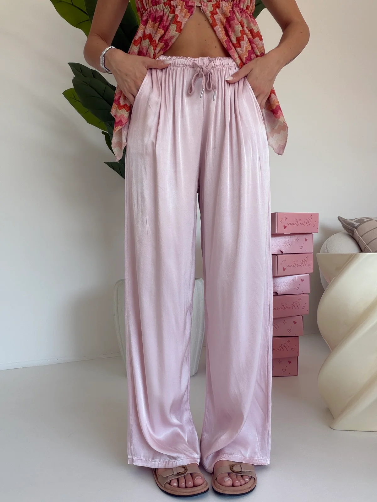 PANTALONE SATIN PINK