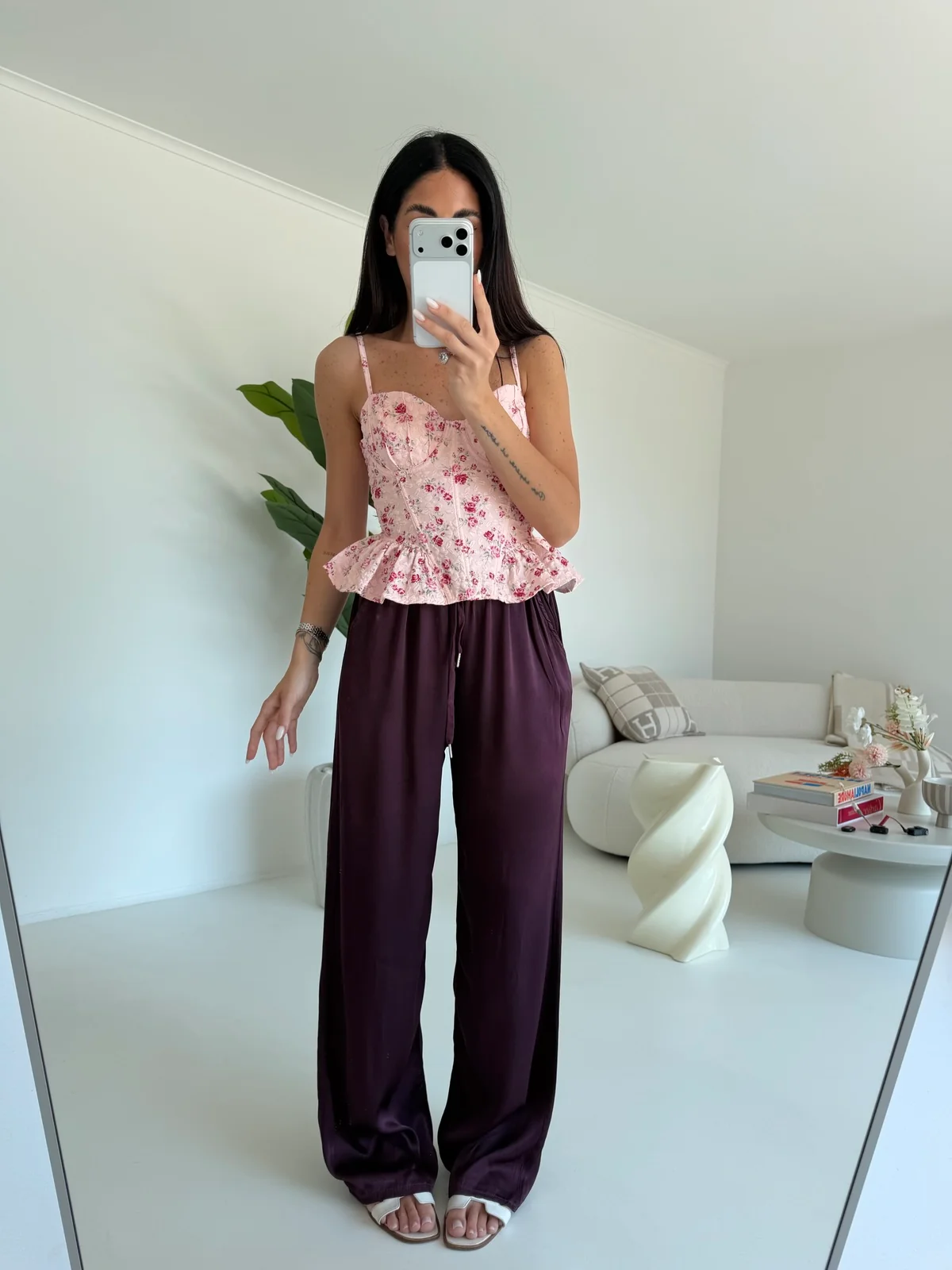 PANTALONE SATIN WINE - Image 4