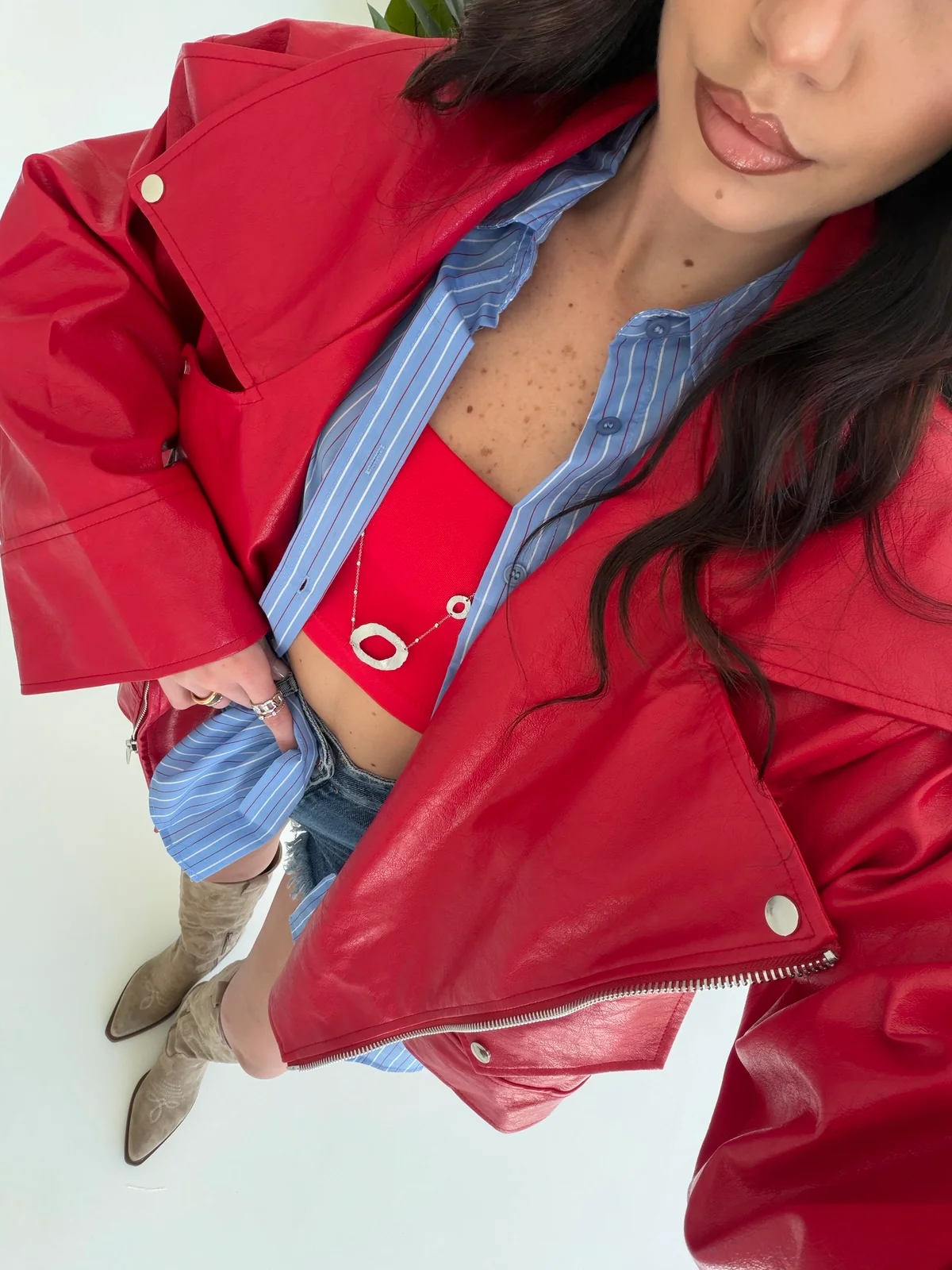 PU8020-1-BIKER ECOPELLE CHERRY - Image 4