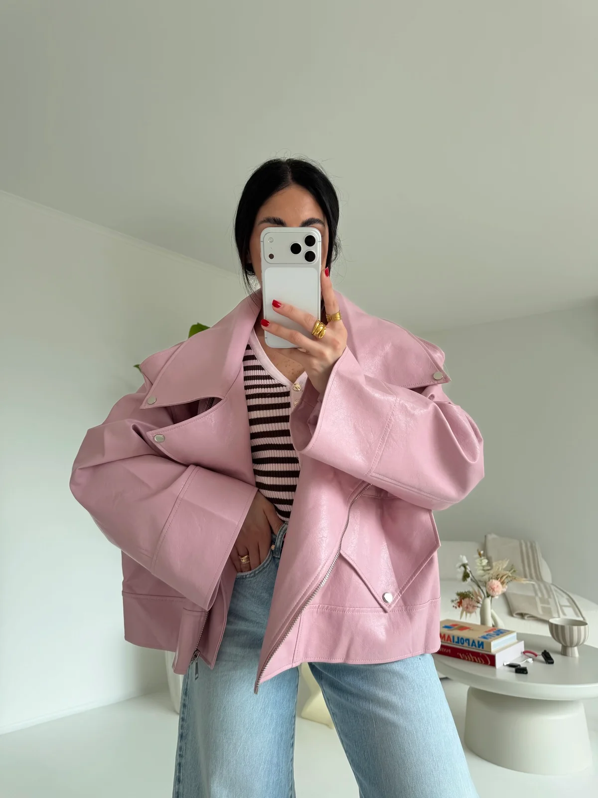 PU8020-1-BIKER ECOPELLE PINK - Image 2